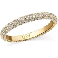 Daniel Wellington Anello Placcato Oro Con Pavé Di Zirconi Cubici Dw004017 Circuito 54 Mm — Anello