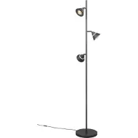 TRIO Lighting Lampada LED da pavimento Romeo, altezza 150 cm, nera, metallo, a 3 luci.
