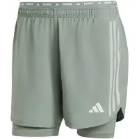 Adidas Unisex Performance Own The Run 3 Stripes 2in1 Short Silver G Taglia: S | Pantaloncini Outlet | Unisex | Grigio