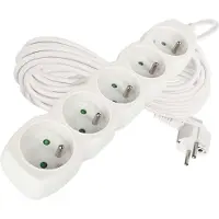 Emos Cavo di prolunga - 5 prese, 10 m, bianco 70673