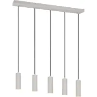 TRIO Lighting Lampada a sospensione Soka, grigio chiaro, lunghezza 85 cm, metallo, a 5 luci.