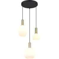 TRIO Lighting Lampada a sospensione Diva, a 3 luci, color ottone, opale, vetro, metallo