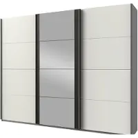 Wimex Armadio ad ante scorrevoli Berna Armadio design selezionabile, bianco / acciaio grezzo, 225x64x210cm