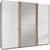 Wimex Armadio ad ante scorrevoli Berna Armadio design selezionabile, bianco / rovere artigianale, 270x64x210cm