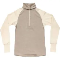 Devold of Norway - Maglia termica mezza zip in lana merino e seta - Expedition Merino Silk Zip W Offwhite/Stone - Taglia S - Beige