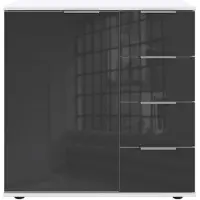 Wimex Credenza Easy Plus 82cm 82x41x83cm Colore selezionabile, vetro bianco/grigio