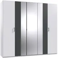 Wimex Armadio ad ante battenti Kreta Armadio 225cm bianco grafite (18286)