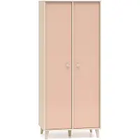 Feldmann-Wohnen Armadio per bambini Mevel 80x51x190 cm, colore a scelta, 2 ante: Sabbia del deserto / Rosa Millennial