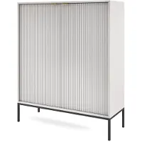 Feldmann-Wohnen Cassettiera Nova 104x39x125cm grigio 2 ante MDF
