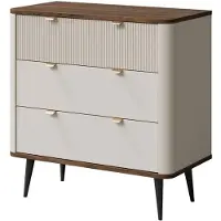 Feldmann-Wohnen Cassettiera Marly 90x40x82cm colore selezionabile, cashmere / noce