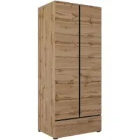 Hm Helvetia Armadio guardaroba Kaunas a 2 ante, bianco, 89x59,5x210 cm, rovere Wotan