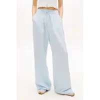 Tommy Hilfiger Tjw Essential Linen Pants Light Powdery Blue/stripe Taglia: M | Pantaloni Outlet | Donna | Bianco