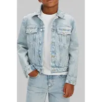 Calvin Klein Boys Denim Trucker Jacket Andrew Wash Taglia: 4 | Giacche Outlet | Unisex | Blu