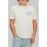 Calvin Klein Boys Chest Logo Ss T-shirt Vanilla Ice Taglia: 4 | T-shirt Outlet | Unisex | Bianco