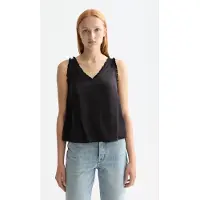 Scotch & Soda V-neck Ruffle Tank Meteorite Taglia: 36 | Canottiere Outlet | Donna