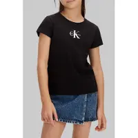 Calvin Klein Girls Micro Monogram Top 1716 Black Taglia: 12 | T-shirt Outlet | Unisex | Nero