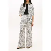Tommy Hilfiger Essential Linen Pull On Pants Small Flag Feathers Calico Taglia: S | Pantaloni Outlet | Donna | Bianco
