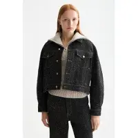 Scotch & Soda Black Denim Textured Oversized Jacket — Black Snow Taglia: XS | Giacche di jeans Outlet | Donna | Blu