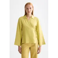 Scotch & Soda Wrap Shirt With Tie Closure Golden Green Taglia: 38 | Maglie a manica lunga Outlet | Donna | Verde