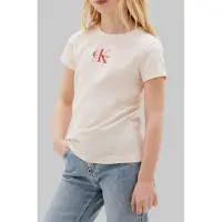 Calvin Klein Girls Micro Monogram Top Pearl Taglia: 14 | T-shirt Outlet | Unisex | Bianco