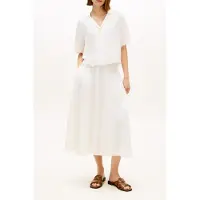 Tommy Hilfiger Frayed Vis/linen Ss Ivory Silk Taglia: M | Magliette intime Outlet | Donna | Bianco