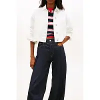 Tommy Hilfiger Oversized Crop Trucker Jacket Denim White Taglia: L | Giacche di jeans Outlet | Donna | Blu
