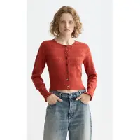 Scotch & Soda Pointelle Knitted Cardigan Ketchup Taglia: L | Cardigan Outlet | Donna