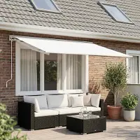 Prolenta Maison Exclusive - Tessuto di ricambio per tende da sole, colore bianco, 300 x 250 cm, in poliestere