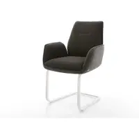 DELIFE Sedia a sbalzo Zoa-Flex Mix di materiali Nero Sedia a sbalzo piatta Bianco Molle insacchettate