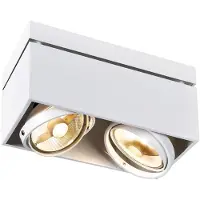 SLV Kardamod plafoniera, bianco, acciaio, lunghezza 31,5 cm, a 2 luci.