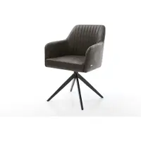 DELIFE Sedia da pranzo Greg-Flex Microfibra Antracite Vintage Struttura a croce larga Nero Molle insacchettate