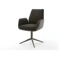 DELIFE Sedia girevole Zoa-Flex Mix di materiali Nero Base a croce Finitura effetto titanio Girevole a 360° Funzione oscillante Molleggiate a tasca