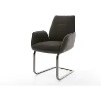 DELIFE Sedia a sbalzo Zoa-Flex Mix di materiali Nero Sedia a sbalzo piatta Grafite Molleggiata