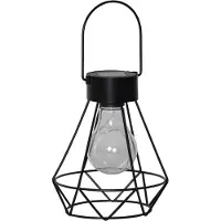 Star Trading Lanterna solare a LED "Eddy", nera, circa 13 x 13 x 15,5 cm