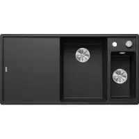 BLANCO AXIA III 6 S, SILGRANIT PuraDur, antracite, lavabo a destra, con scarico a distanza, incluso tagliere in legno