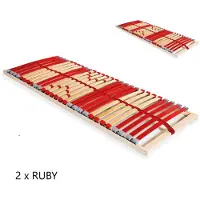 Coemo Acquista 2 reti matrimoniali RUBY NV, 90x200 cm, con 7 zone, 28 listelli, e grado di rigidità regolabile