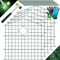 Kesser Recinzione per stagni, recinzione da giardino, sistema a pannelli, set completo in metallo, parte superiore arrotondata, inclusi martello e pali