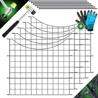Kesser Recinzione per stagni, recinzione da giardino, sistema a pannelli, set completo in metallo, parte superiore arrotondata, inclusi martello e pali