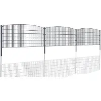 Aileenstore Recinzione per giardino, recinzione perimetrale, pannello a doppia onda, colore grigio antracite, diametro massimo del tubo: 50 mm, dimensioni: altezza 1,20 m x lunghezza 20 m