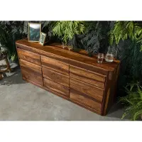 MASSIVMOEBEL24.DE MASSIVMOEBEL24 | credenza in legno di Shesham / Acacia 185x40x80 Noce cerato TORONTO #202