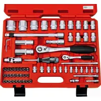 FAMEX Set di chiavi a bussola professionali 580-16, PROFESSIONAL, valigetta porta attrezzi per auto - 66 pezzi