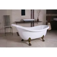 Casa Padrino Vasca da bagno freestanding Art Nouveau Sicilia bianco/oro antico 174 x 83 x 81 cm, bagno barocco - vasca da bagno antica retrò