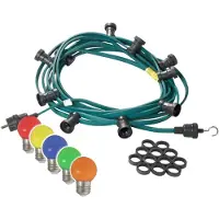SPICELITE Ghirlanda luminosa decorativa/da festa 30 m - Ghirlanda luminosa da esterno verde - Prodotto in Germania - 30 lampadine a LED colorate a forma di pallina