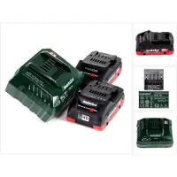 Metabo Set di batterie basic 18V con 2x batterie LiHD 4.0Ah + caricatore ASC 55 ( 685163380 )