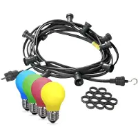 SPICELITE Catena luminosa per feste 5m - Catena luminosa per esterni nera - Germany 10x luci LED colorate a goccia