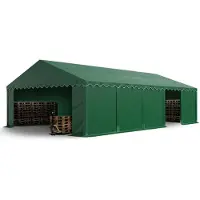 TOOLPORT Tendone deposito 5x10 m PVC 700 N tenda capannone impermeabile verde scuro