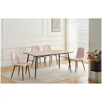 HTI Set di 4 sedie Mesa Eco Velvet Rosa
