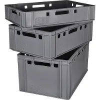 BURI Casse per carne Eurobox per alimenti - Cassa da macellaio in HDPE Cassetta di stoccaggio Vaschetta di plastica Casse di stoccaggio impilabili in plastica