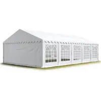TOOLPORT Tendone per feste 6x10 m PVC bianco 100% impermeabile Tendone da esterno Tenda party