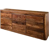 MASSIVMOEBEL24.DE MASSIVMOEBEL24 | credenza in legno di Shesham / Acacia 185x40x80 Noce cerato TORONTO #201